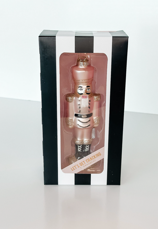 Pink Nutcracker Glass Ornament