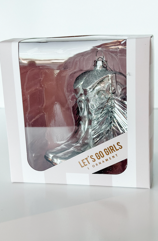 Cowboy Boots Glass Ornament
