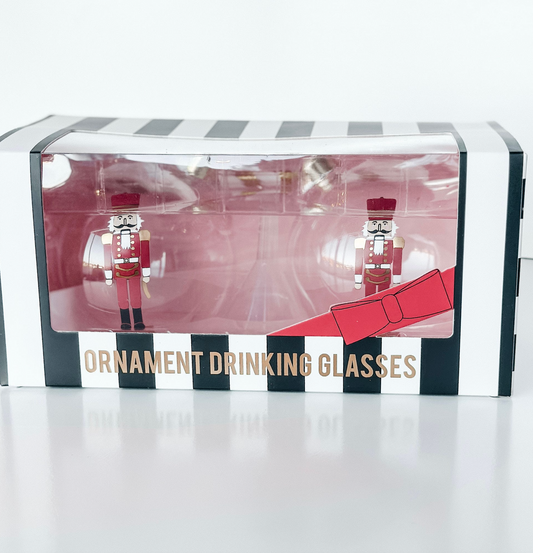 Nutcracker Ornament Glass Set of 2