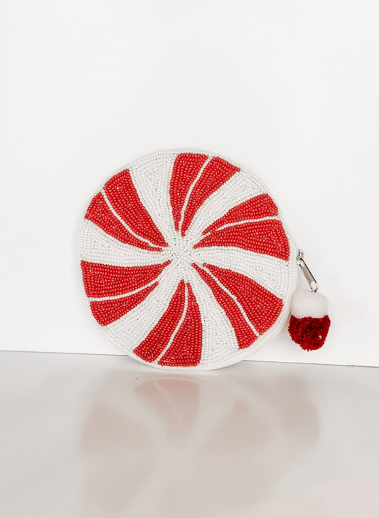 Peppermint Beaded Coin Purse - Clothe Boutique