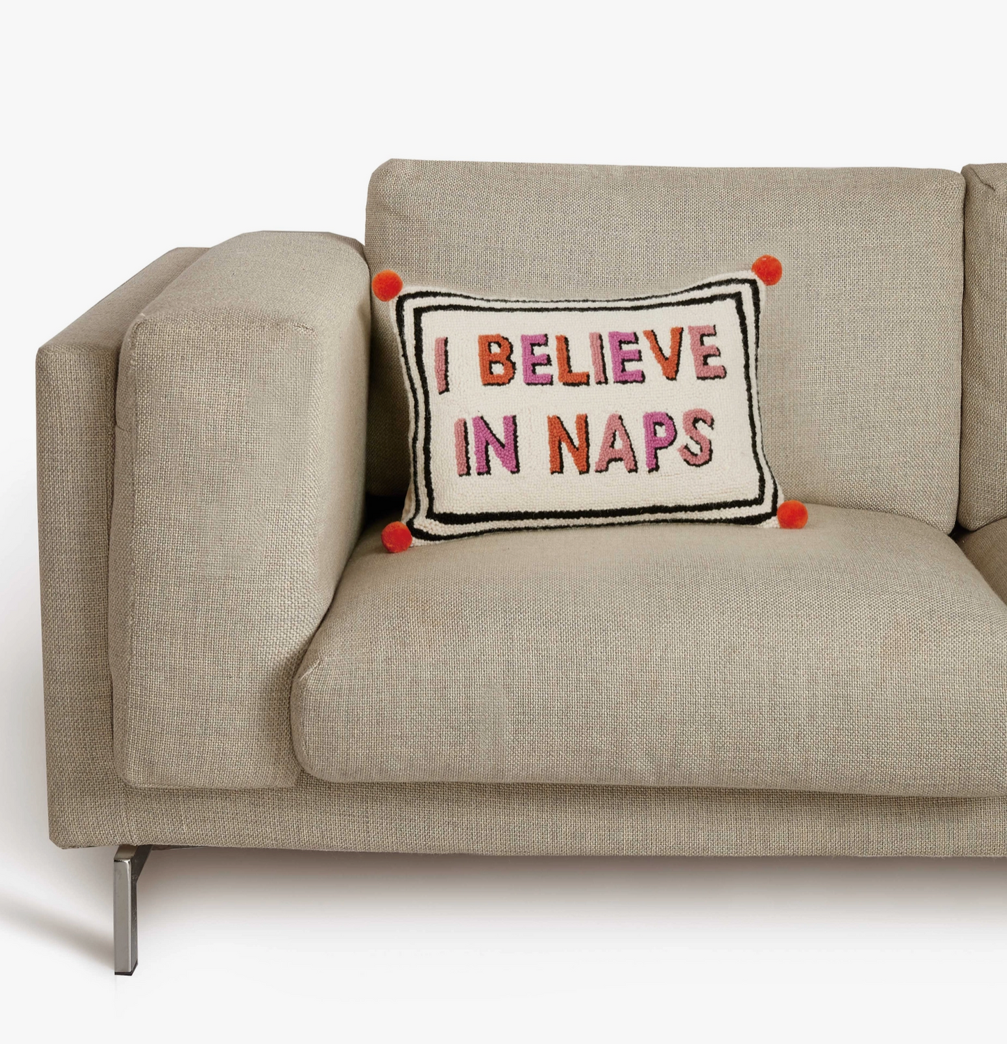 I Believe in Naps Hook Pillow
