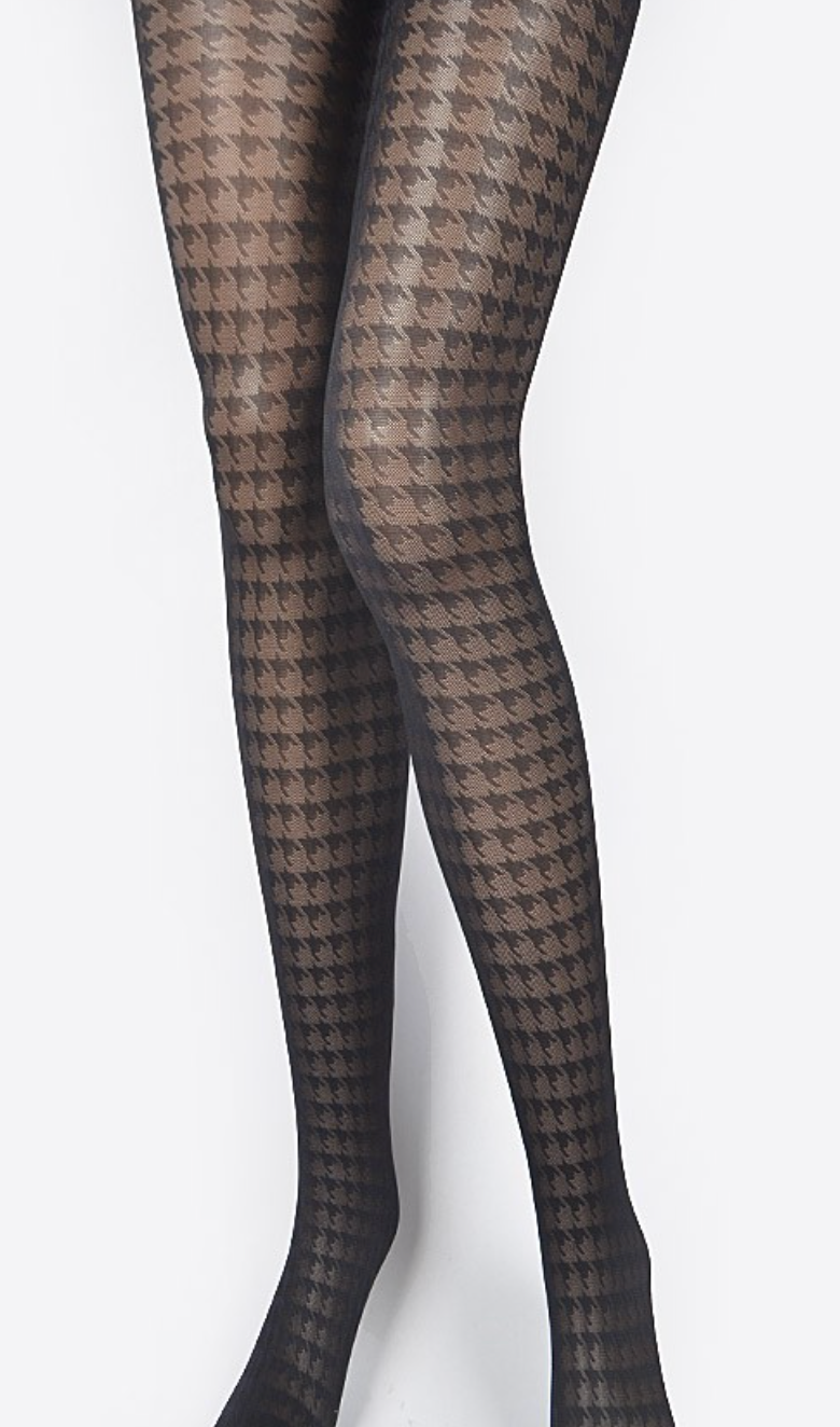 Sheer Houndstooth Tights Clothe Boutique
