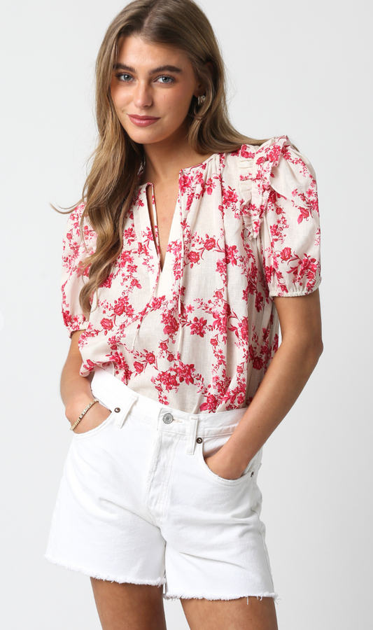 Ina Ruffle Floral Blouse