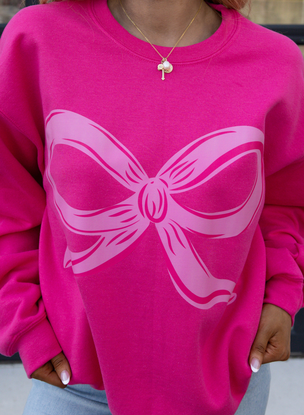 Big Pink Bow Sweatshirt