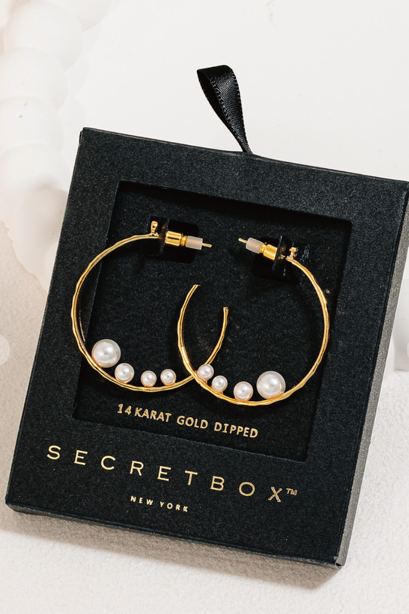 Pearl Hammered Hoops