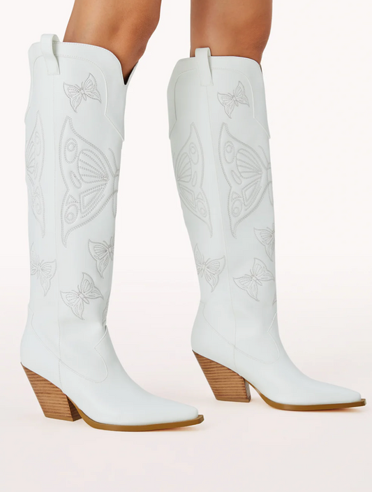 Emina White Butterfly Billini Boots