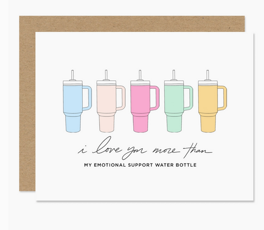 Emotional Support Water Bottle Card