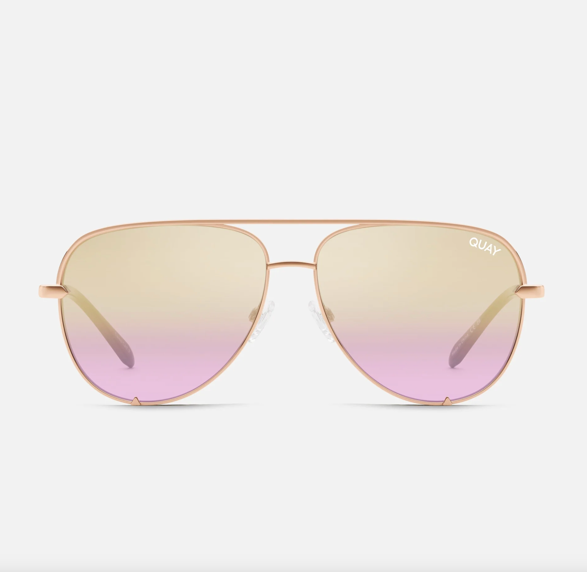 High Key Large Quay Sunglasses Rose Gold/ Gold Lavender – Clothe