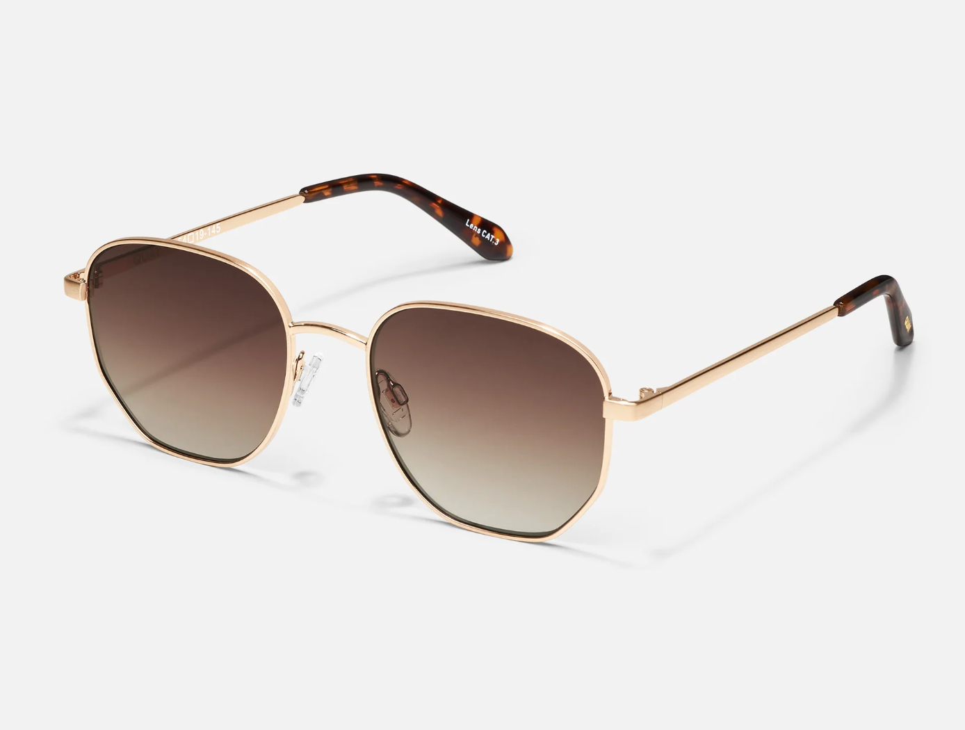 Big Time Quay Sunglasses -Brushed Gold/Brown
