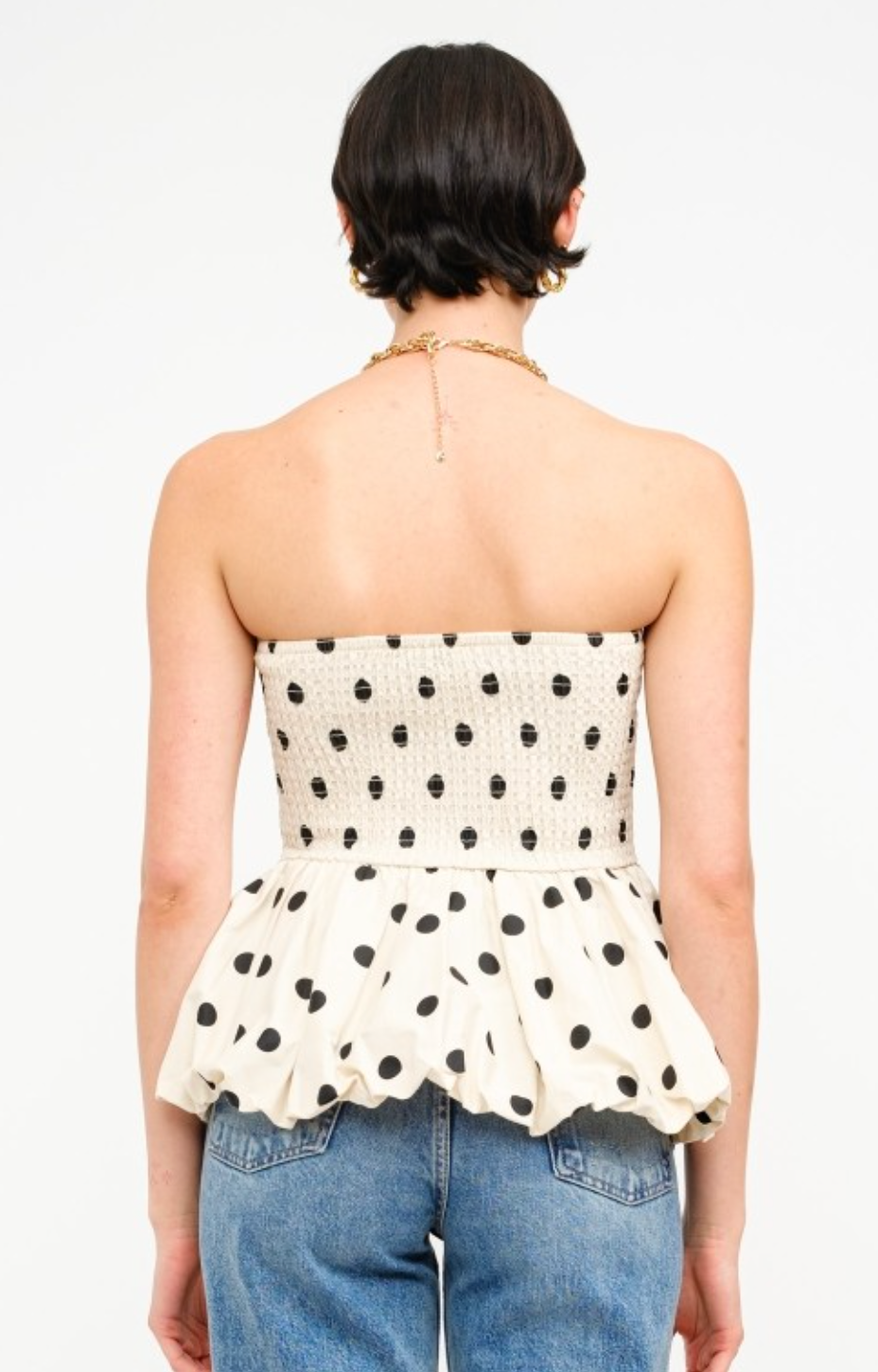 Polka Dot Bubble Hem Top