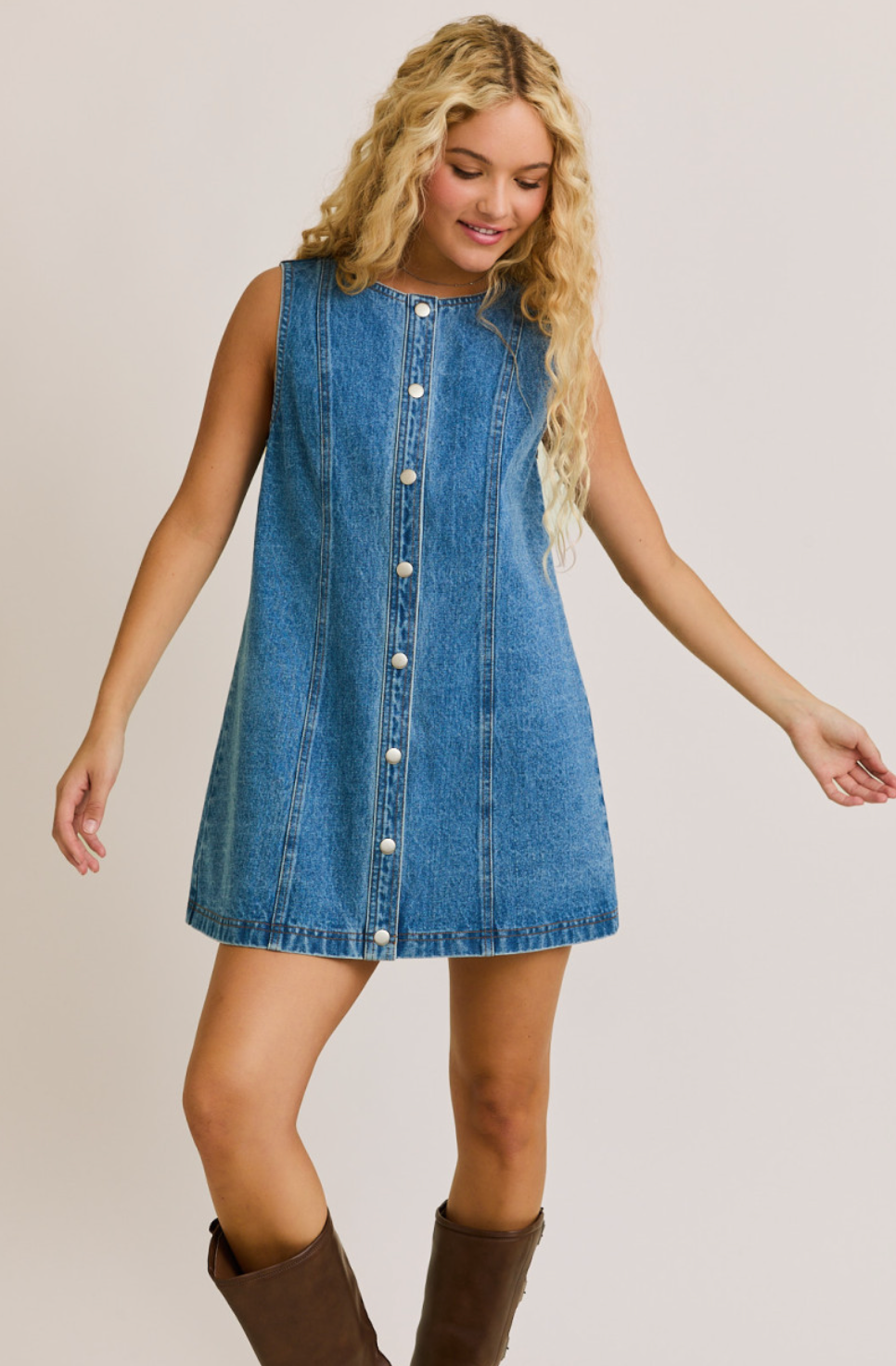 Button Down Denim Dress