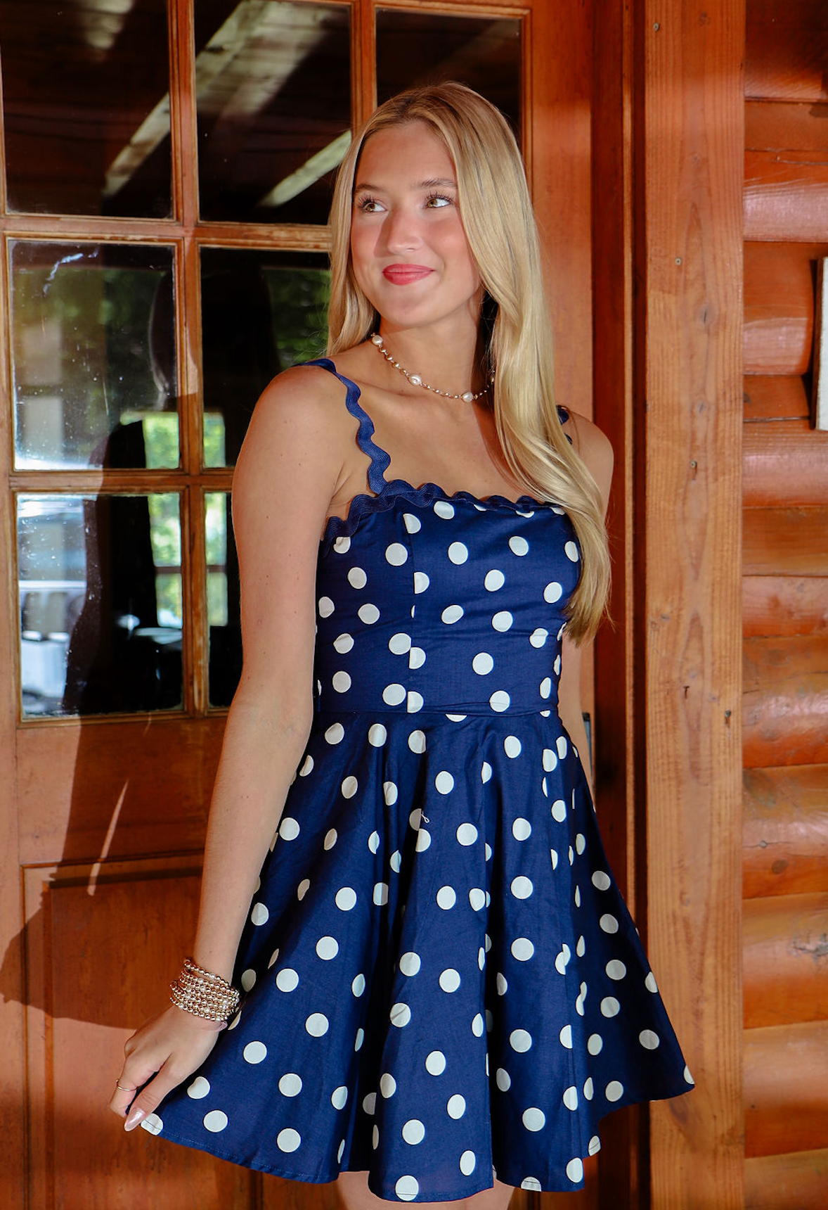 Navy Polka Dot Dress