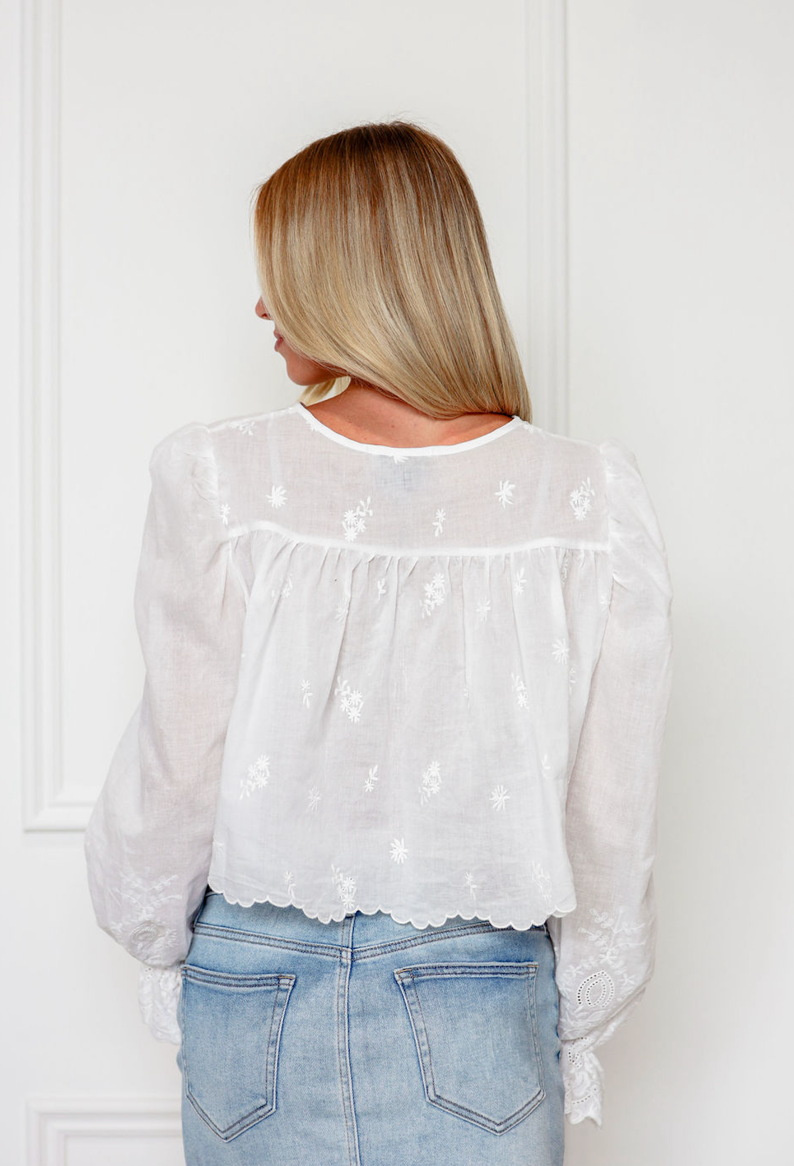 Cecilia Scallop Hem Blouse