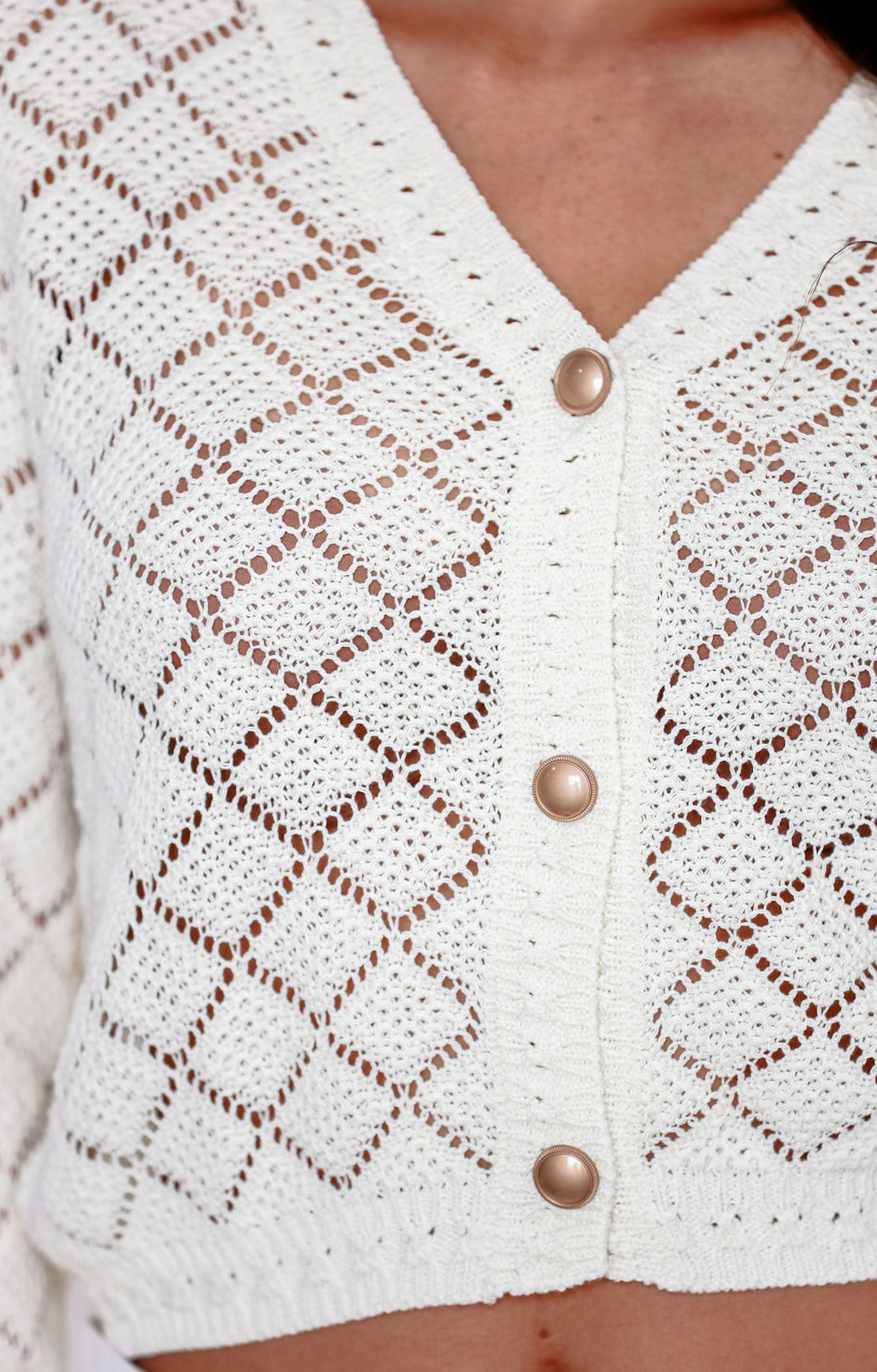 Stassi Cream Cropped Cardigan