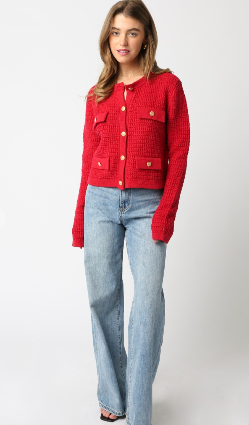 Maggie Gold Buttons Cardigan