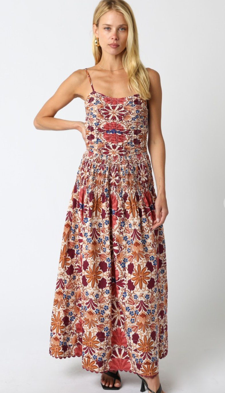 Iris Smocked Waist Maxi Dress
