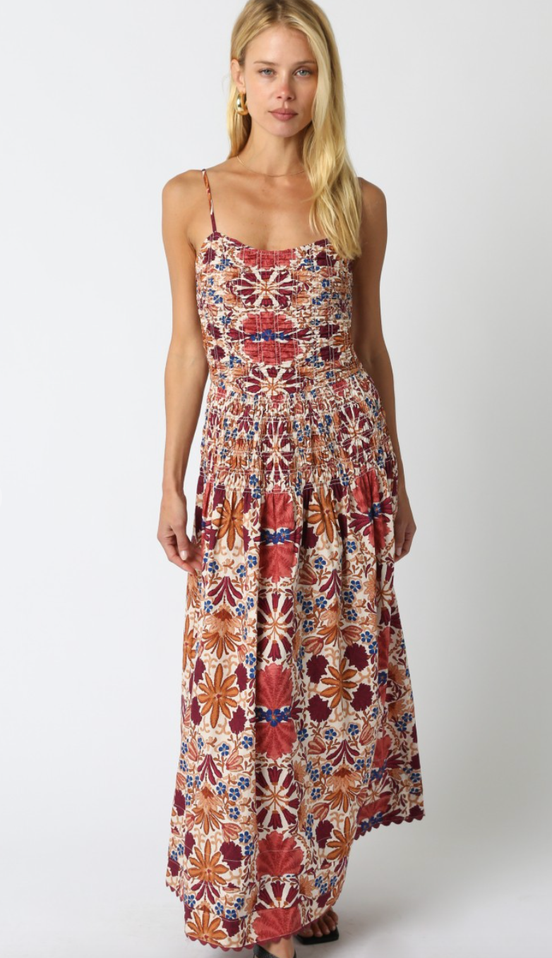 Iris Smocked Waist Maxi Dress