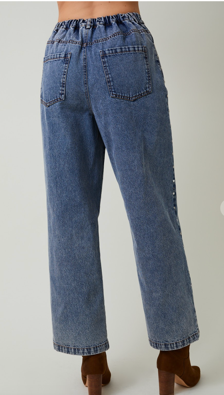 Denim Studded Jeans