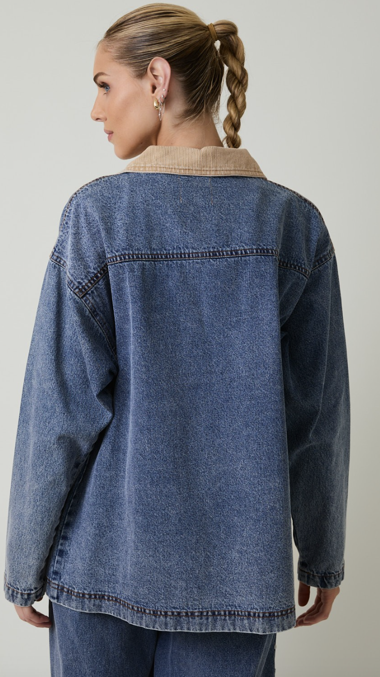 Denim Studded Barn Jacket