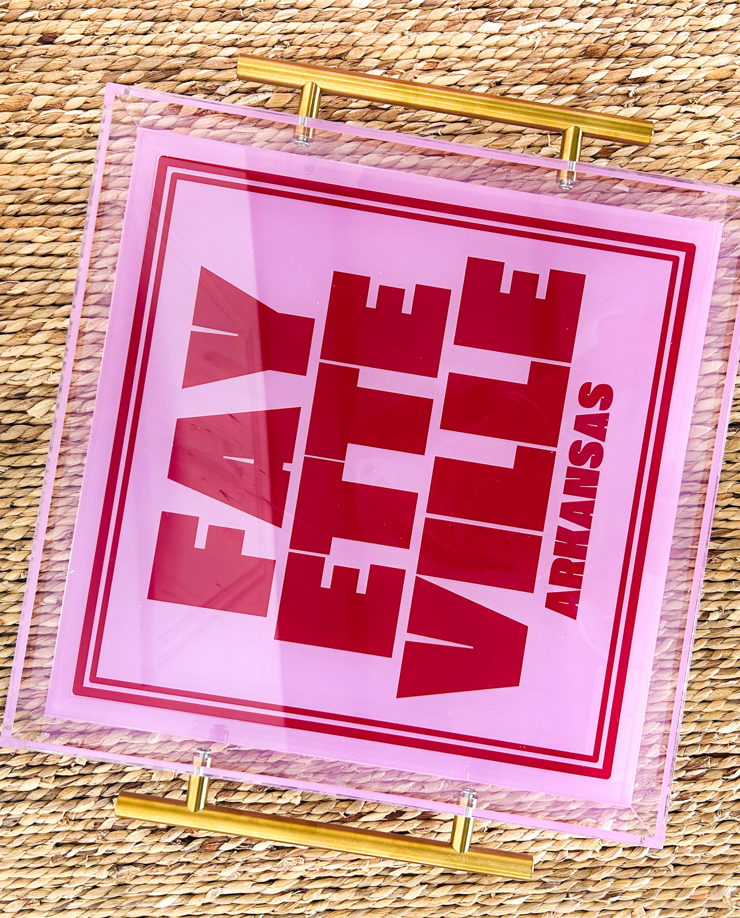 Fayetteville Block Letter Large Acrylic Tray