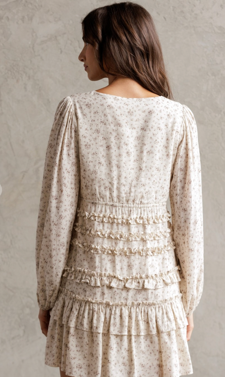 Long Sleeve Floral Mini Dress