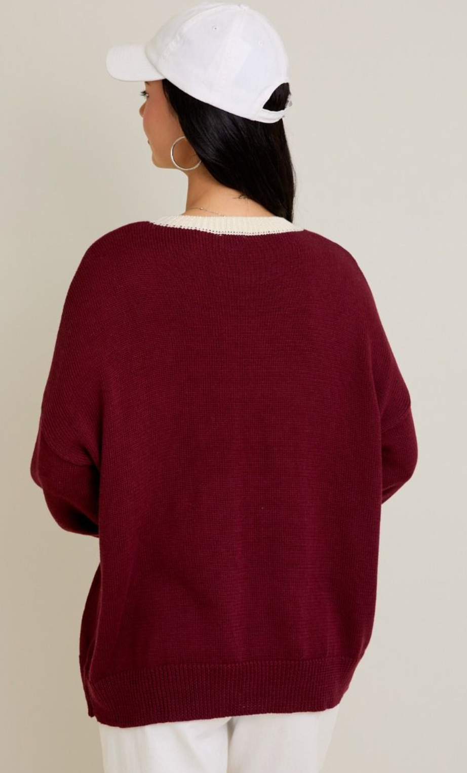 89 Varsity Sweater Wine