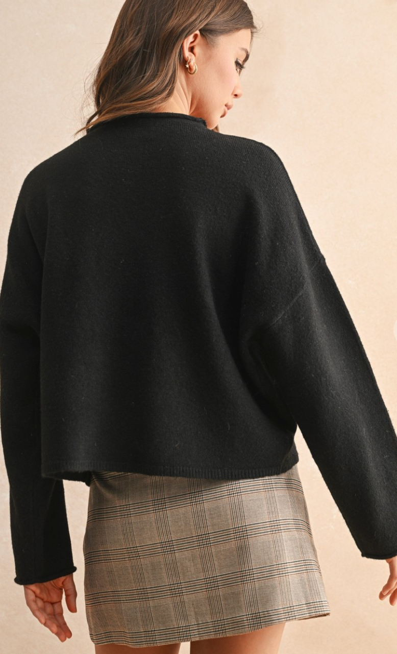Lace Ruffle Edge Cardigan Black