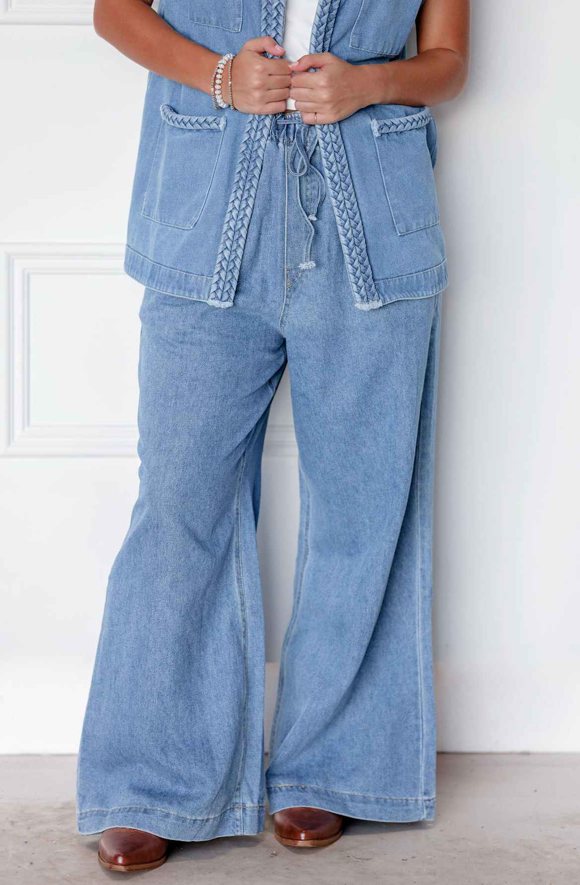 Denim Wide Leg Pants