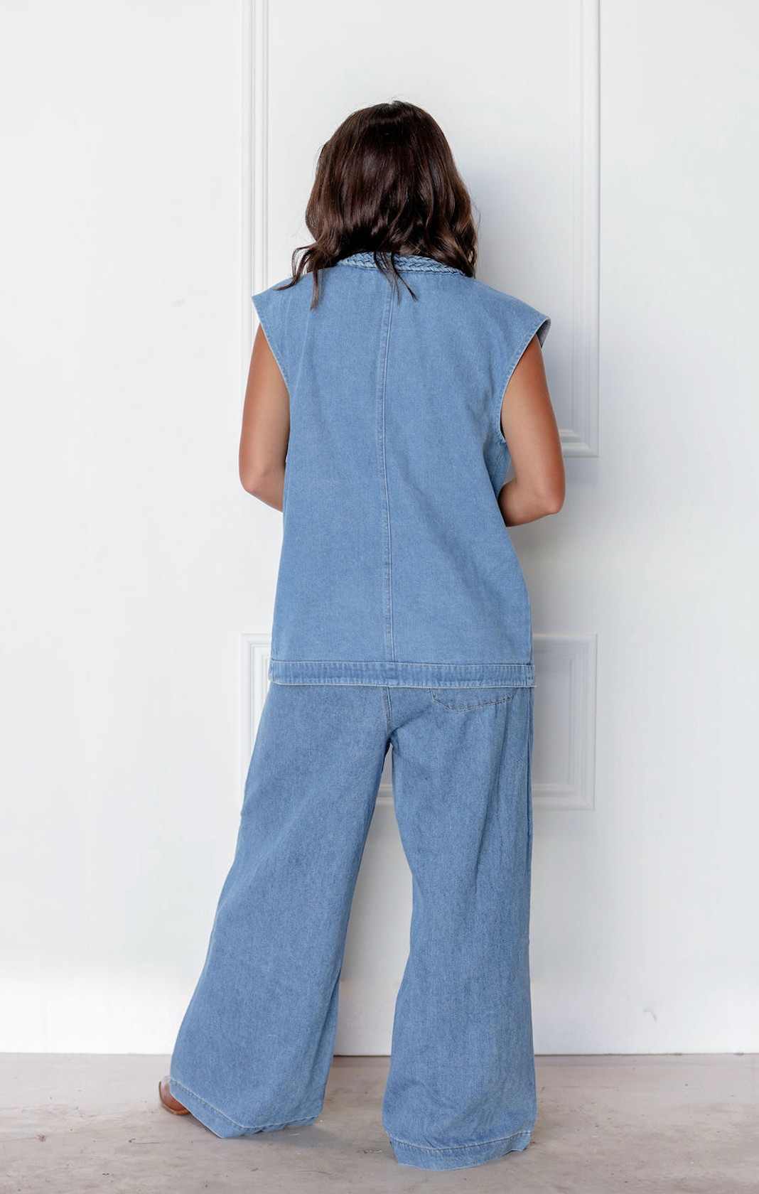 Denim Wide Leg Pants