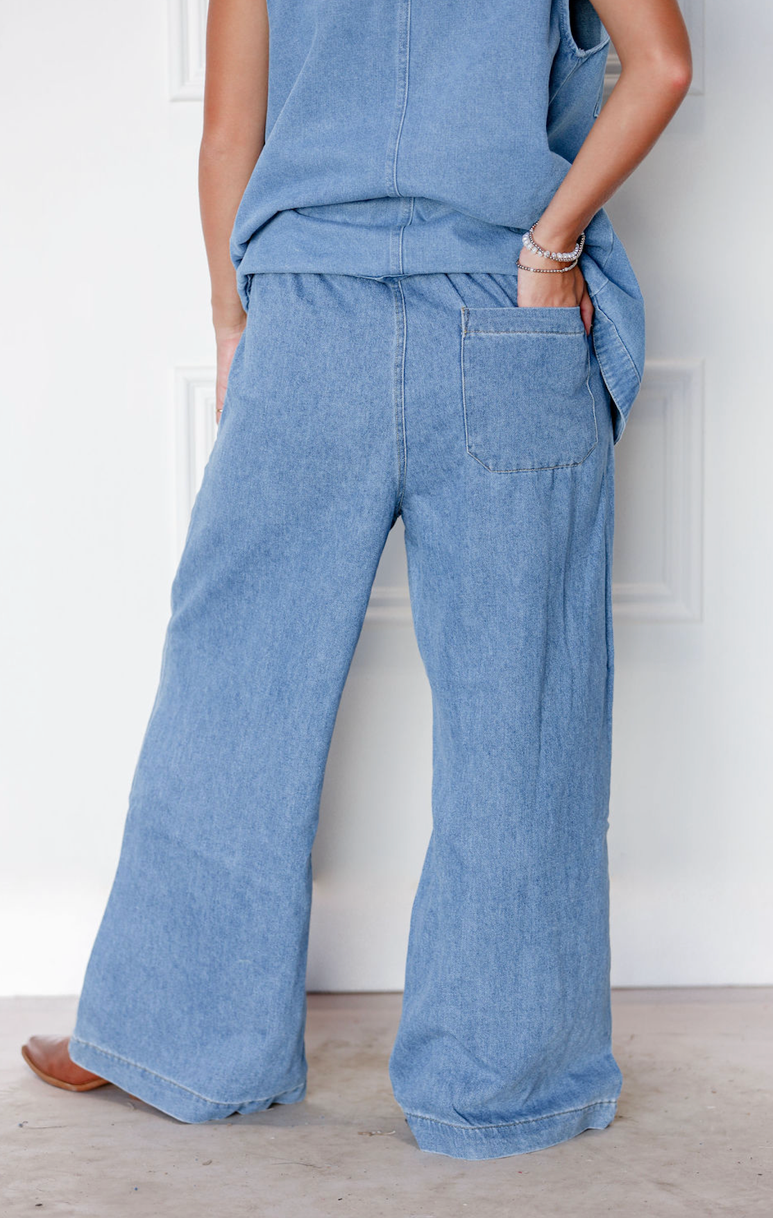Denim Wide Leg Pants