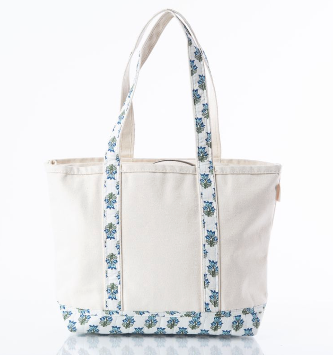 Blue Block Print Large Classic Tote