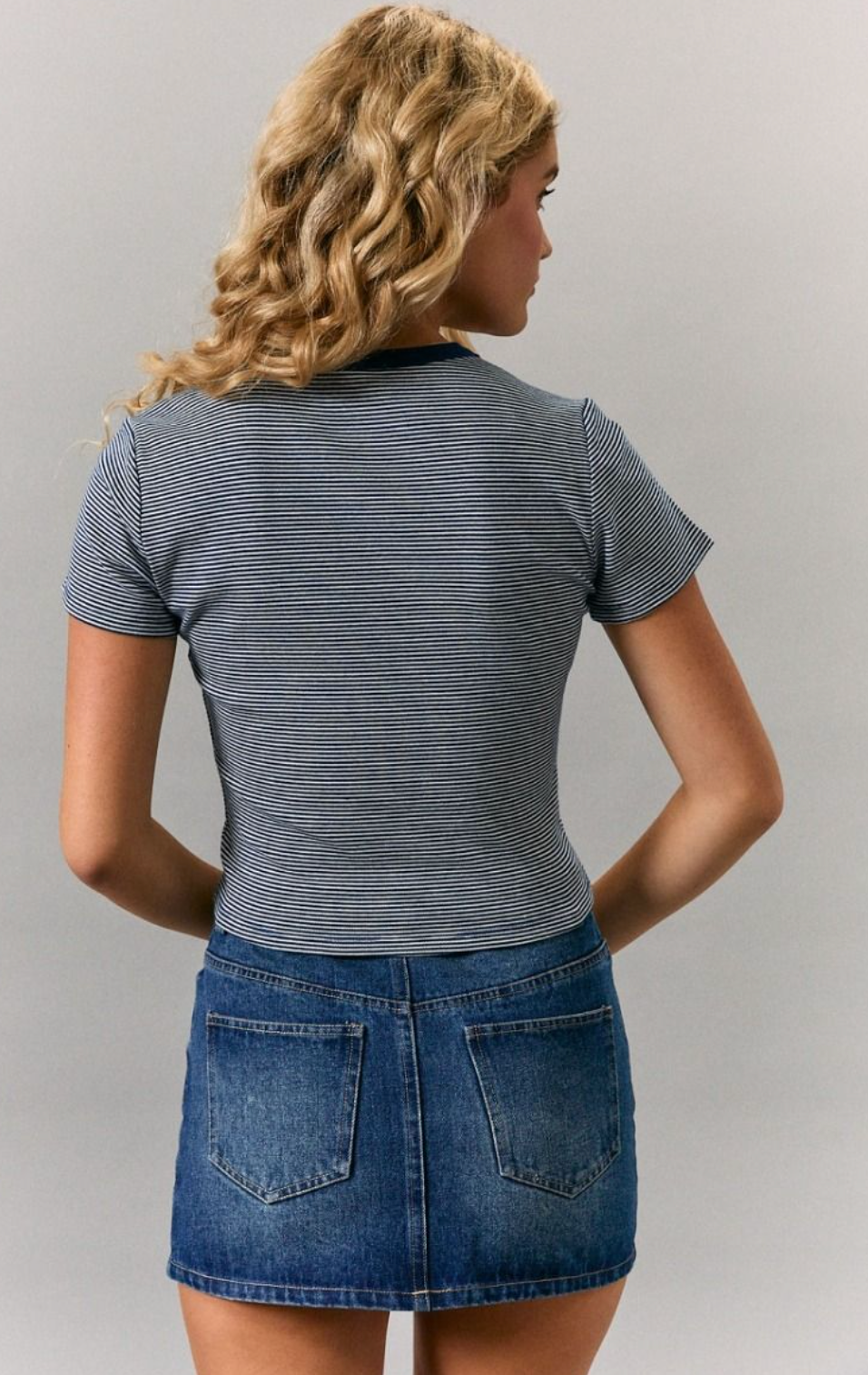 Stripe Short Sleeve Tee Navy