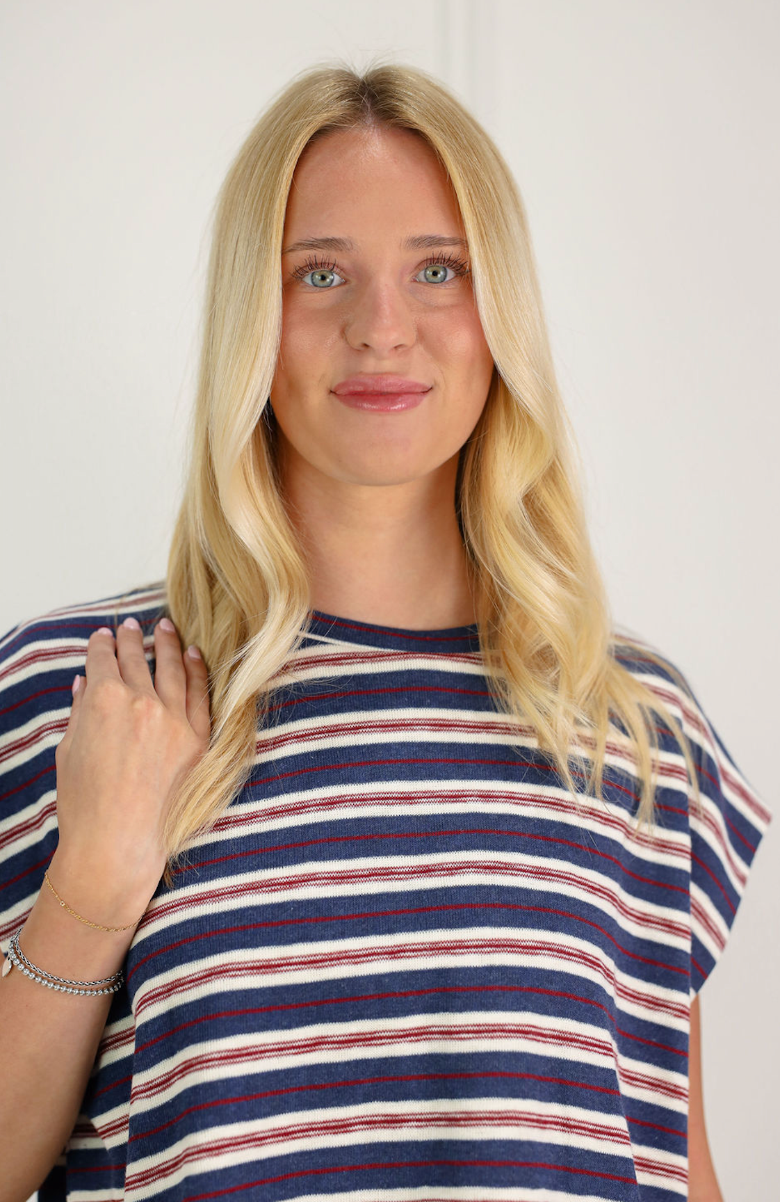 Navy/Red Striped Boxy Top