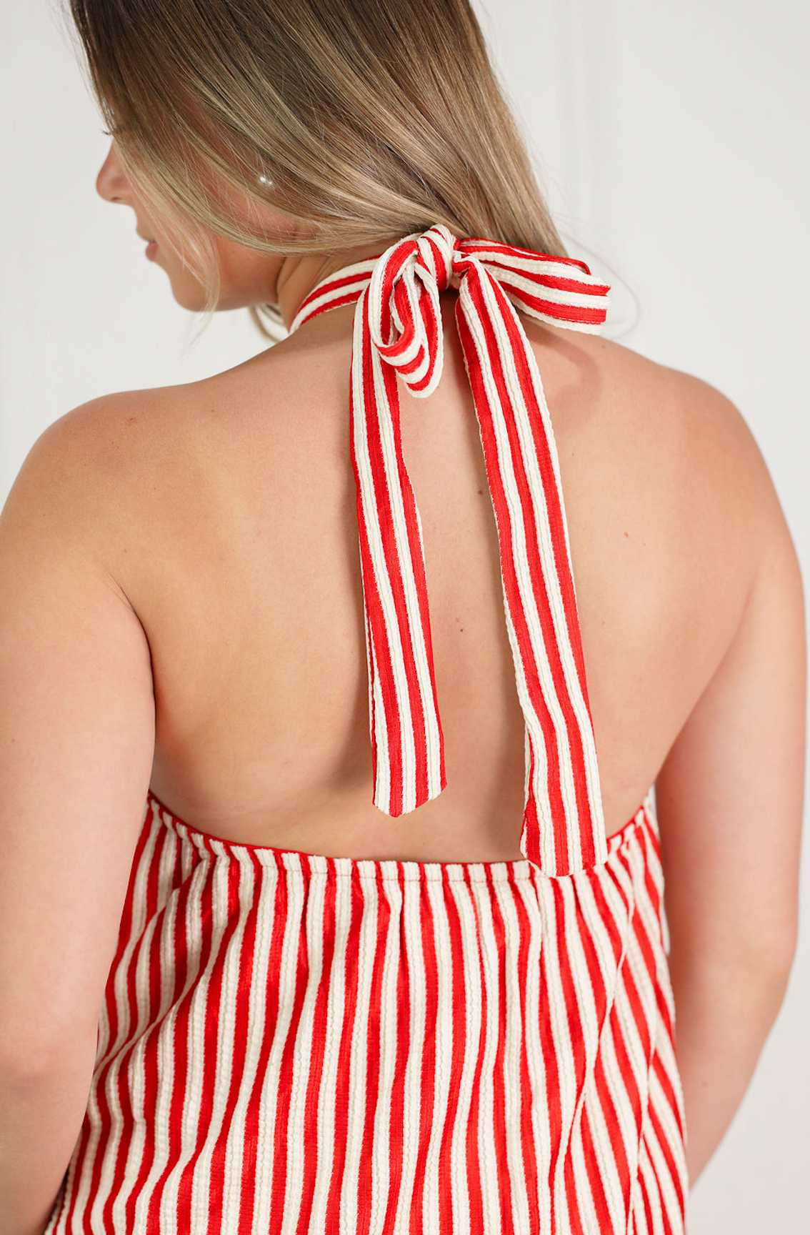 Chilli Red Stripe Romper