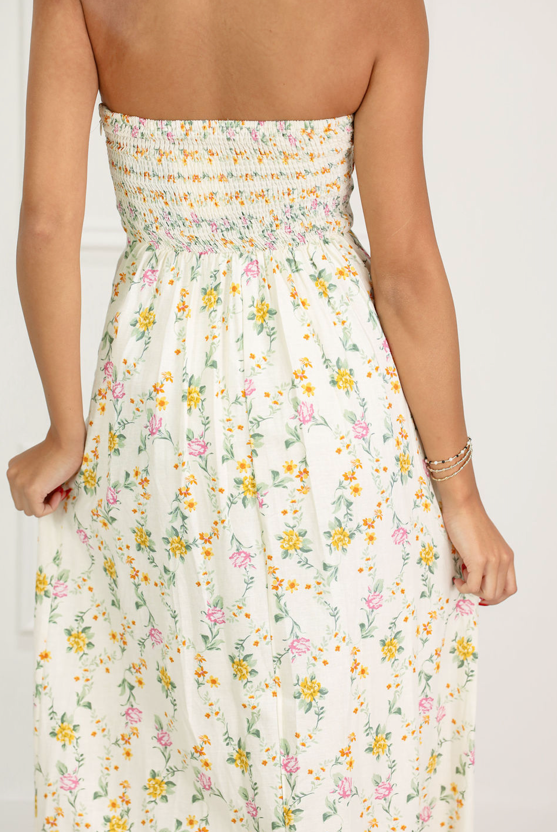 Strapless Floral Maxi Dress - Clothe Boutique