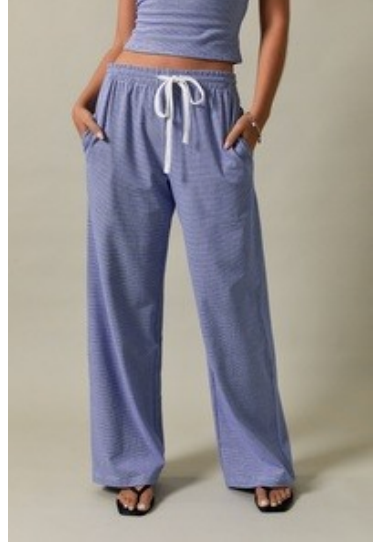 Stripe Tube Top & Pants Set of 2 Blue