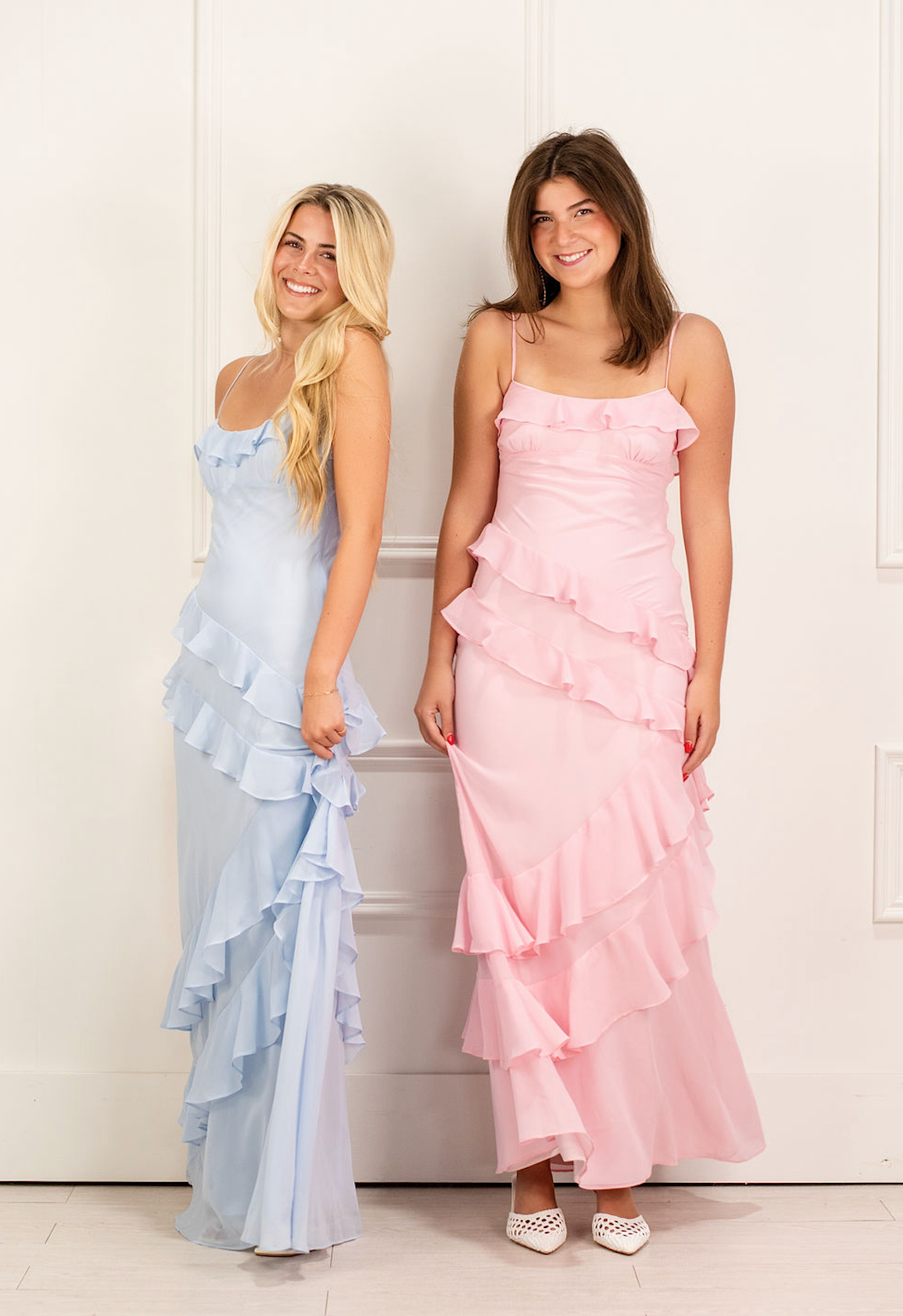 Marissa Frilly Maxi Dress Pink