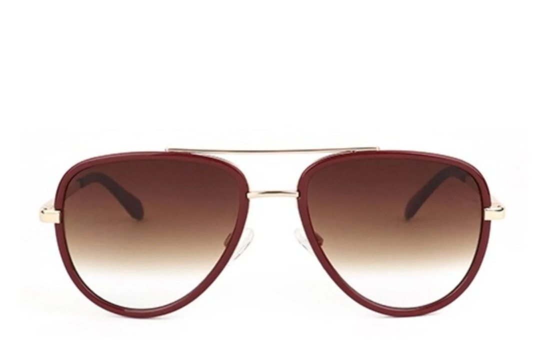 All In Medium Quay Sunglasses - Crimson/Brown