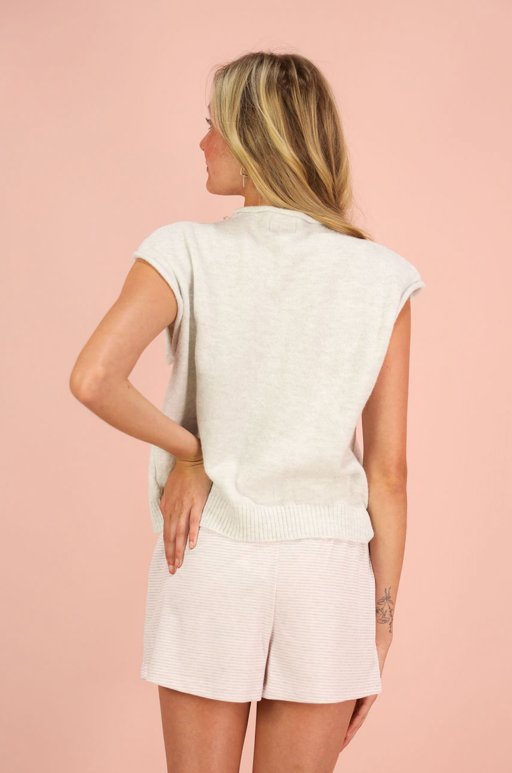 Sweater Vest Cardigan Grey