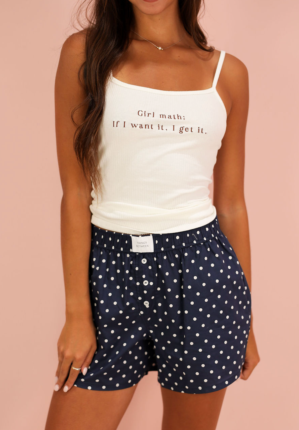 Navy Polka Dot Shorts