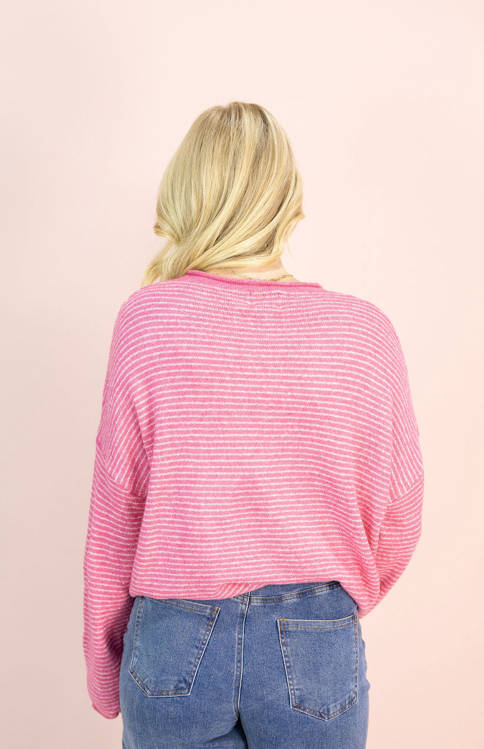 Piper Pinstripe Cardigan Bubblegum