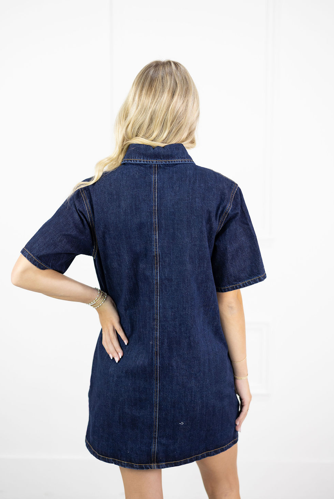 Dark Denim Short Sleeve Dress