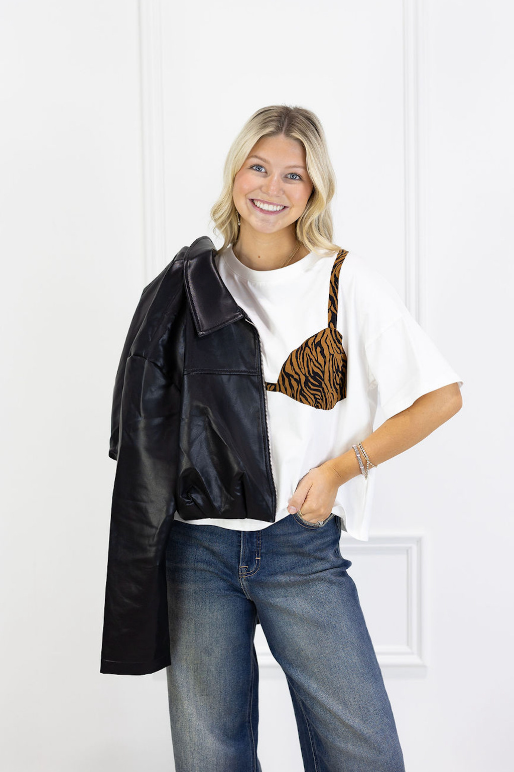 Meg Black Pleather Jacket