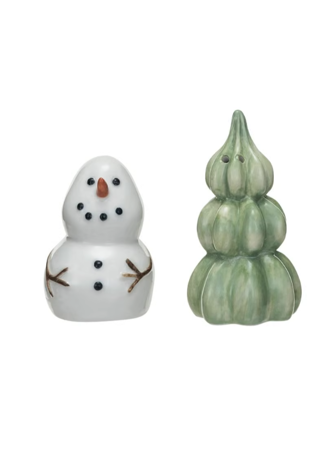 Snowman & Tree Salt n Pepper Shakers