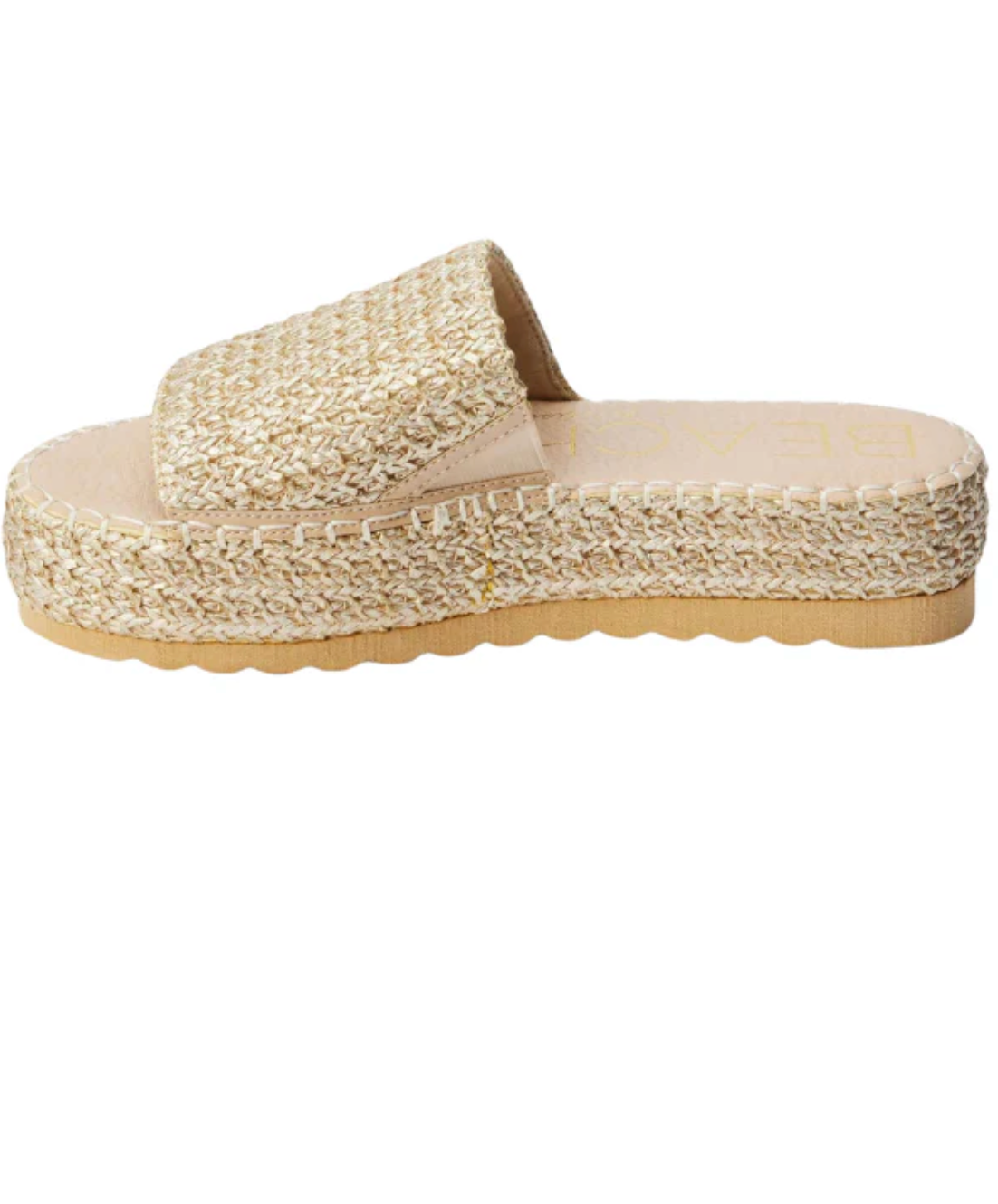 Matisse Del Mar Platform Sandals - Gold Raffia