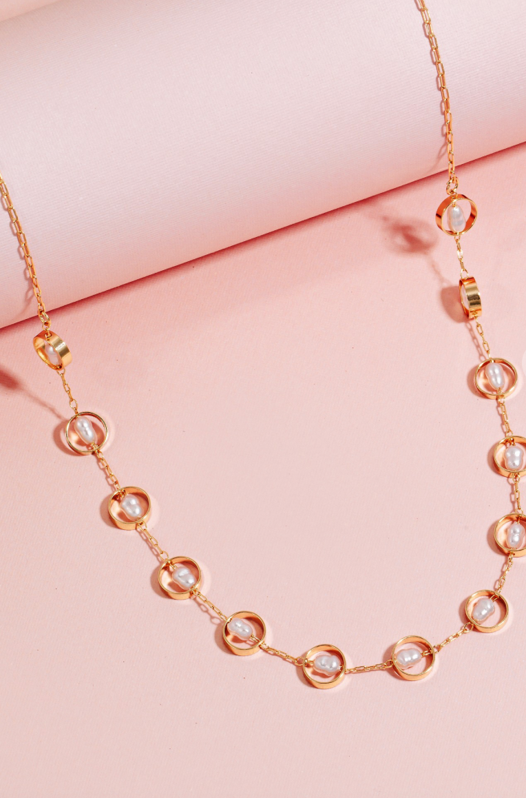 Pearl Hoops Necklace