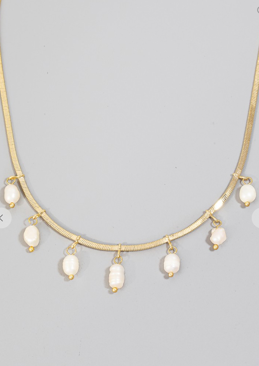 Gold Dipped Pearl Necklace