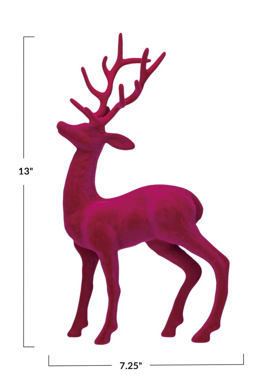 Flocked Pink Deer