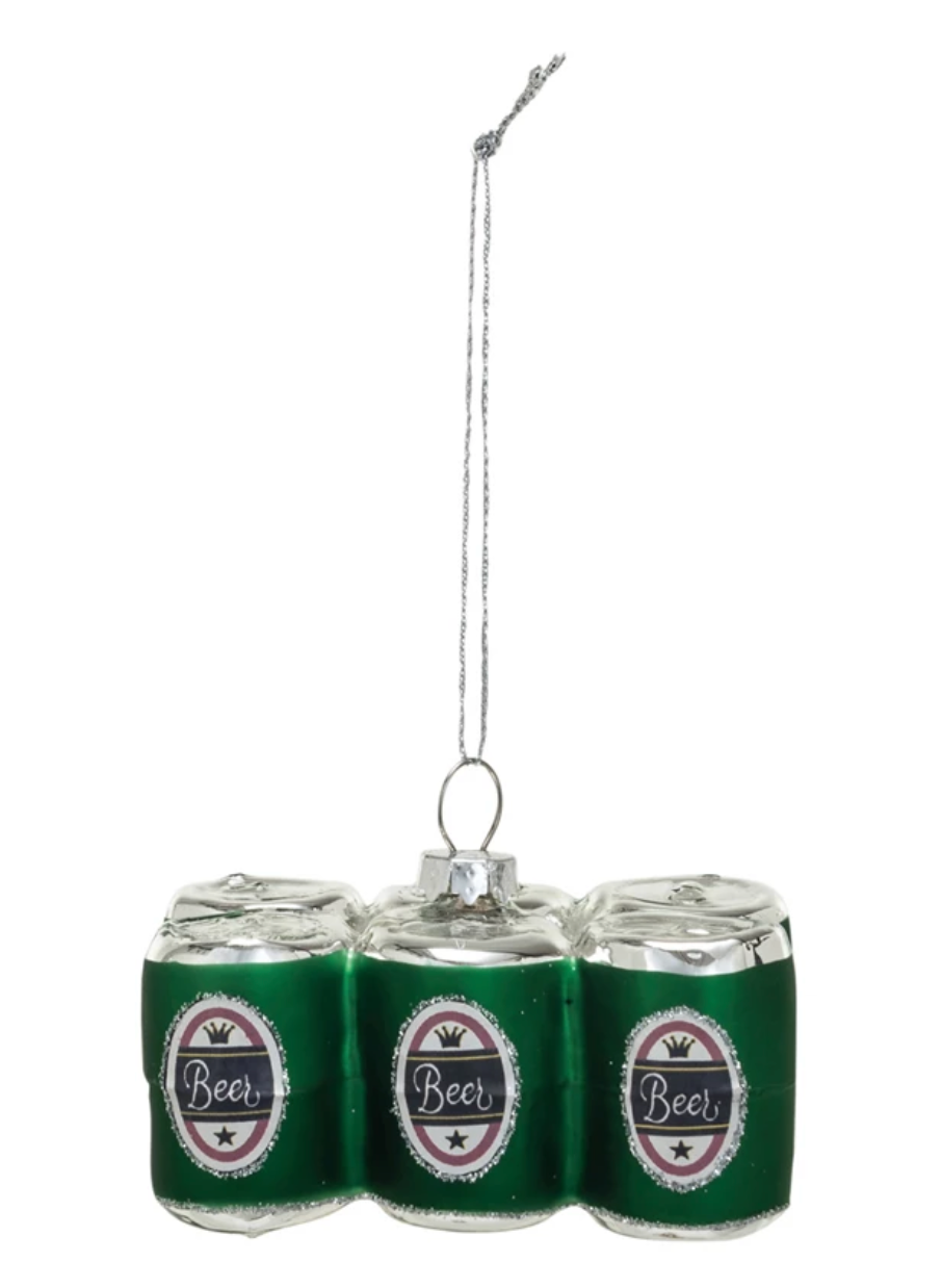 Beer Six Pack Glass Ornament