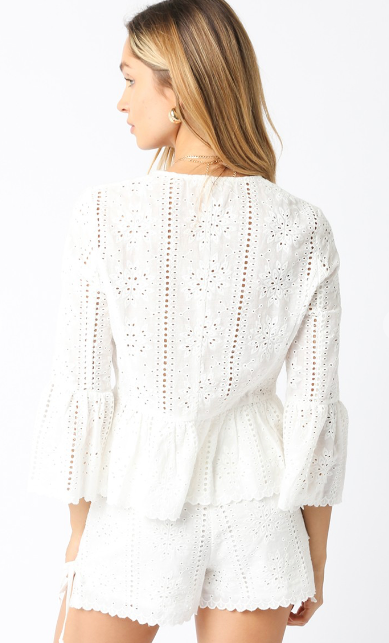 Shiloh Eyelet Ties Blouse